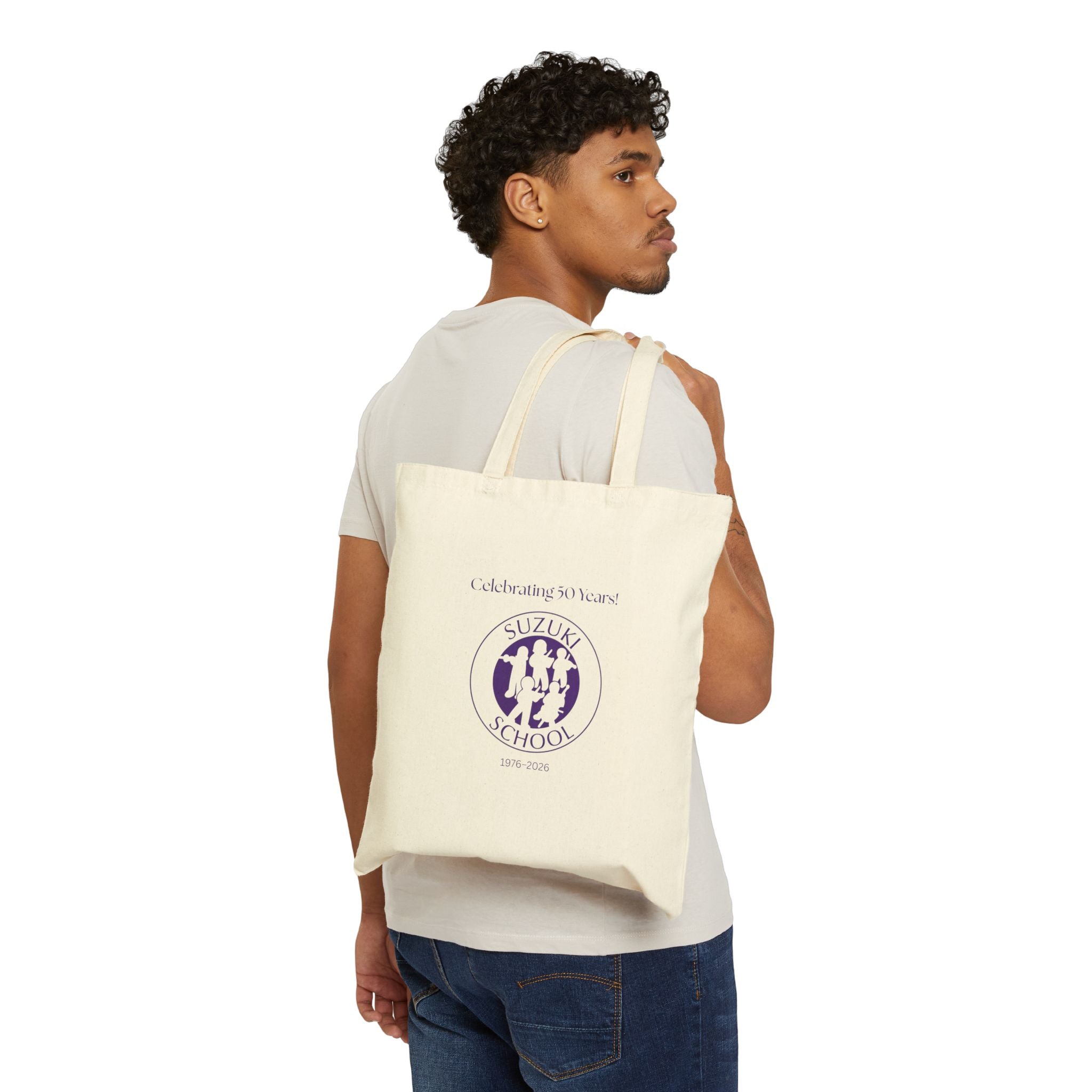 Suzuki School 50th Anniversary Canvas Tote Bag — Commemorative Music School Gift